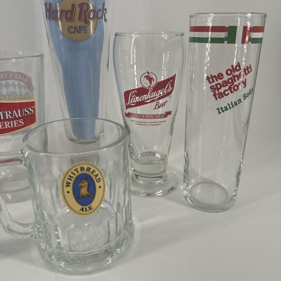Lot of 7 Beer Liquor Glasses Karl Strauss Hard Rock Whitbread Ale Free Shipping - Picture 4 of 16